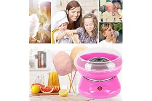 TWSXXN Machine barbe à papa pour la Maison, Barbapapa Machine avec Bâtonnets de Barbe à papa et Cuillère Doseuse pour Anniversaire D'enfant（Rose）