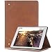 Produktbild iPad Mini Hülle, elecfan® Vintage Retro Business-Stil Folio Slim Fit Kunstleder Schutzhülle Case Smart cover mit Standfunktion / Kartenfächer / Auto Schlaf Aufwachen Funktion PU Tasche Ledertasche Leichtgewicht Anti Kratzer Schutzhülle für iPad Mini 1/2/3 (iPad Mini 1/2/3, Hellbraun)
