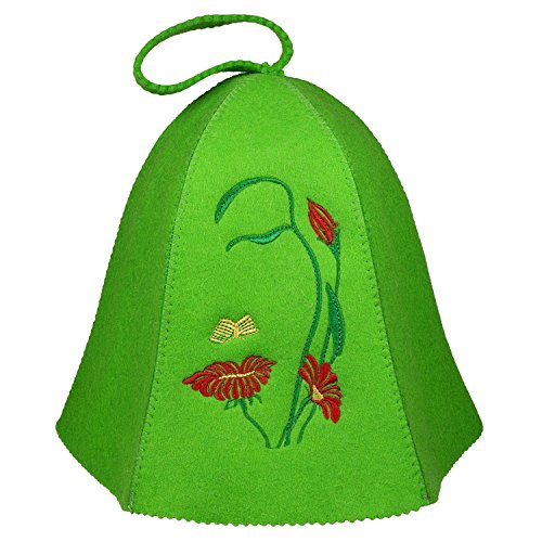 Preisvergleich Produktbild Filzkappe Saunahut Saunamütze accessoires Einheitsgröße (Glöcke grün)
