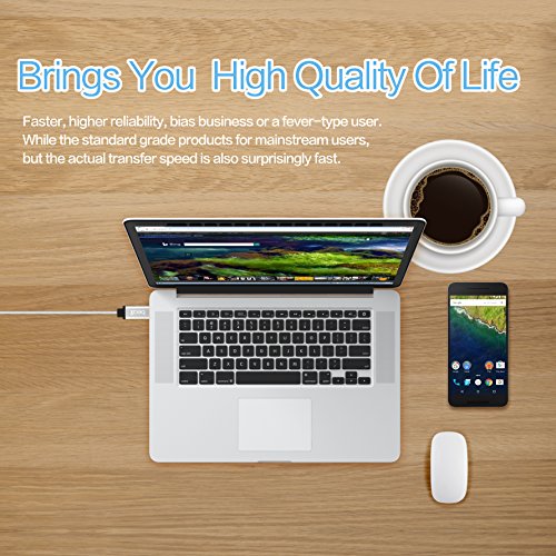 Beatit USB Typ-C Kabel–Lifetime Guarantee–Nylon Braided USB Type C Cable Quick Charge and Data Sync 3.0A Current Full Speed USB C To USB 3.0 With Reversible Connector for New Macbook pro , Nexus 6P/5X, One Plus 2/3, Nokia N1, Google ChromeBook Pixel,Huawei p9 Mate 9 pro (3.3ft Sliver) - 7
