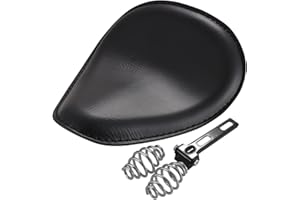 KaTur Schwarz Leder Solo Seat 3 "Federbock Kit Für Harley Harley Honda Kawasaki Suzuki Sportster Bobber Chopper