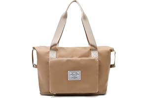 Ergocar składane, lekkie, torby sportowe, wodoodporne, mogą się powiększać, torba podróżna na siłownię, wakacje, antyprzetaczanie unisex kabiny fitness, weekend-koniec torba na płótno, Khaki,