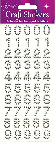 Oaktree Crafts Eleganza números pegatinas, número 43, Color Silver