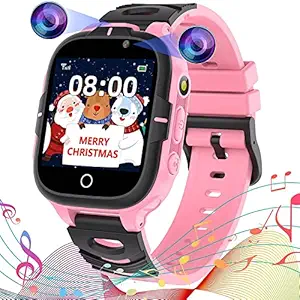Smart Watch for Kids Boys Girls - Smart Watch for Kids with SOS Call, Dual Camera Touchscreen 16 Games Music Video Flashlight 12/24 hr, Toddler Education Learning Toys for 4-12 (Pink)