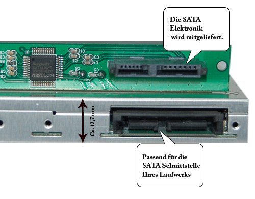 Firstcom externes USB 3.0 Slot-In Gehäuse/Case für Slim 12.7mm & Ultraslim 9.5mm SATA Blu-Ray/DVD/CD Laufwerk weiß (kein Laufwerk enthalten) - 2