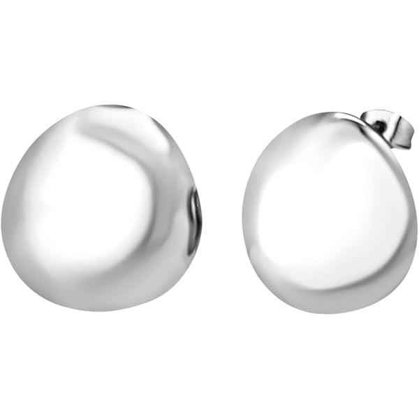 Breil Collezione Plissé Orecchini Donna In Acciaio - Design Con Pieghe Sottili, Finitura Lucida, 36x18mm - Ideali Come Regalo