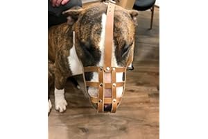 Champion /L&J Pets UK Bozal de cuero ligero para perro Bull Terrier y otros hocicos similares (BT1, marrón)