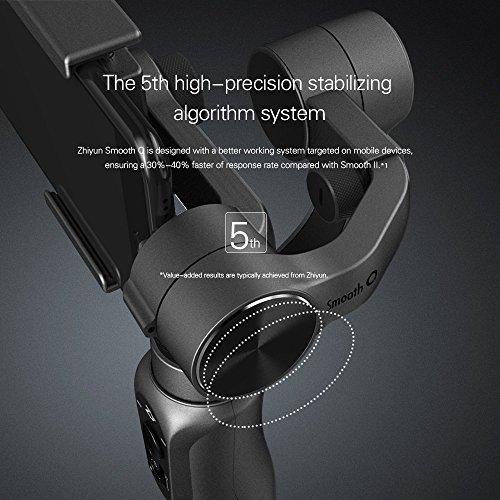 Zhiyun Smooth-Q 3-Axis Handheld Stabilizzatore Gimbale per Smartphone da 3,5 pollici a 6 pollici in Dimension per IPhone 7 Plus 6 Plus Samsung Galaxy S7 S6 S5 Controllo wireless Panoramica verticale di ripresa verticale (nero)