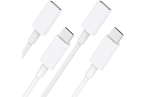 Przedłużacz Stouchi USB C [2 paczki] do ładowarki Magsafe PS5 typ C męski na żeński przedłużacz USB obsługuje 9V 3A do bezpiecznej ładowarki Mag iPhone 13/12 480Mbps Transfer danych 2M/6,6Ft-biały