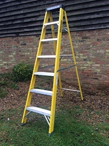 Youngman S400 Catwalk Fibreglass Fibre Glass Step Ladder 7 Tread Catwalk 30,000v