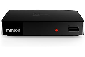 Tele System Decoder Digitale Terrestre MINION - Ricezione DVB-T2 HEVC a 10 bit, Autoscan Canali, Lettore Multimediale Integrato, EPG Aggiornata - Semplice e Tecnologico - Telecomando Incluso