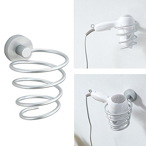 acmetop Fön Halter Wandhalterung, Edelstahl massiv Aluminium – Original Silber - 3