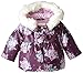 Pumpkin Patch Baby-Girls Rose Print Puffer Floral Jacket, Purple Passion, 6-9 Months (Manufacturer Size:6-12 Months)