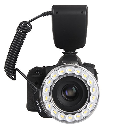 Innovation off  l appareil tir de 360       degr  s - Universal Macro 18 Grand Anneau LED Flash    4 couleurs diffuseurs d anneau   8x conversion  49mm  52mm 55mm  58mm  62mm  67mm  72mm  77mm  pour Canon  Nikon  Olympus  Pentax  lumi  re continue et le support du flash 