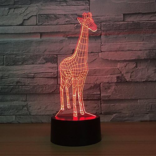 Leisurely Lazy Giraffe Shape 3D Optical Illusion Lamp 7 Colors Change and 15 Keys Remote Control LED Night Light Perfect Gifts Toys
