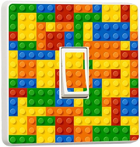 3D building blocks toy bricks light switch sticker cover (12345617)