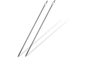 SpitJack Butchers Meat Trussing Needle. Cooking Needles for Lacing Roast Turkey, Chicken, Rotisserie Pig, Whole Hog, Lamb, and Pork Skin. SS, 7 inch. 2 Pack