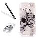 Produktbild Huawei Nova Hülle,Huawei Nova Silikon Hülle,Leeook Ultra Dünn Flexibel Transparent Silikon Bumper Schale Rückseite Handyhülle Schutzhülle Cool Kreative Schädel Blume Durchsichtige TPU Crystal Clear Case Backcover Tasche Etui für Huawei Nova + 1 x Schwarze Eingabestift-Schädel Blume