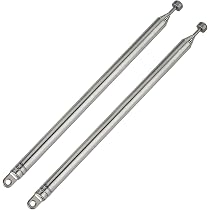 Antenne Télescopique 7 Sections - Pour Radio DAB/FM/AM - Longueur 450 Mm - Laiton - Argent