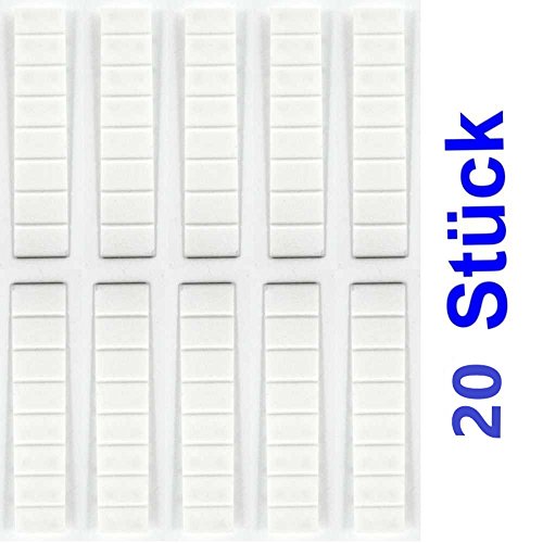 20 Stück Möbelkeile/Unterlegkeile, aus Kunststoff mit 7 Soll-Bruchstellen, Weiß, 20 Stück Möbelkeile/Unterlegkeile, aus Kunststoff mit 7 Soll-Bruchstellen, Weiß,