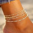 Lot De 2 Bracelets De Cheville Coquillage Bohème Pour Femme - Bijoux De Plage Hawaïens Réglables été