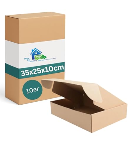 Carton Expedition Lot De 50 Cartons D'expédition Pliables MBC - 25x20x10cm - Taille S - Parfaits Pour Envois DHL Et Petits Colis Boite Carton Avec Couvercle