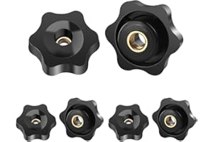 BOUMVID 6 Pezzi M5 25mm Universale Manopole Maniglia Stella Testa Serraggio Dado Dadi Manopola, Manopola di Serraggio con Filettatura Impugnatura Ottone Zigrinata per Macchine Utensili