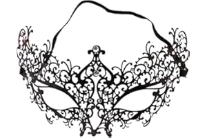 AMFSQJ Masquerade Mask, Metal Masks Sexy Venetian Carnival Masks Fancy Dress, Venetian Mardi Gras Prom Mask for Women