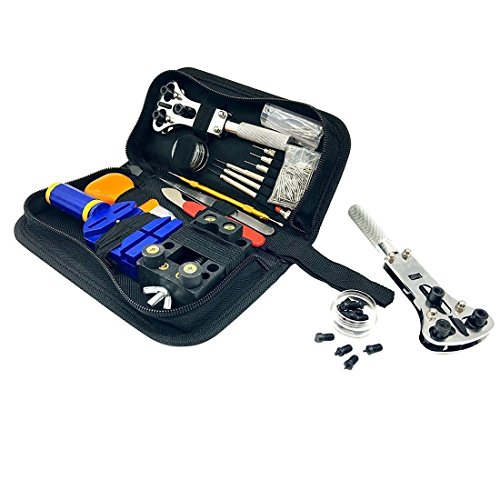 Sopoby 138pcs Uhrmacherwerkzeug Uhr Werkzeug Tasche Reparatur Set Uhrwerkzeug Gehäuse Öffner in Nylontasche watch tool