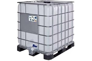 MOBIL PLASTIC Cisterna IBC 1000 Litri in plastica, usata/rigenerata, coperchio 150 mm, valvola di scarico 2", pallet in plastica, omologata ADR/ONU, colore neutro