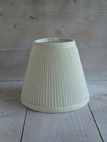 Lampenschirm Landhaus Aufsteckschirm Vintage Klemmschirm Stoff Plissee beige