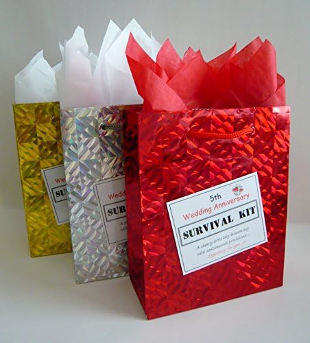 5th Wood Wedding Anniversary Survival Kit. Fun Gift Idea. Novelty Present.