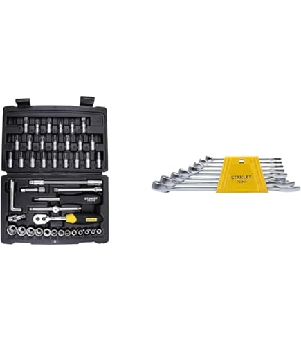 STANLEY STMT72794 1/4'' Square Drive Metric Socket Set with Double