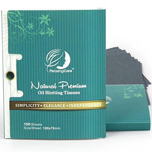 Natural Bamboo Charcoal Oil Absorbing Tissues - 200 Counts in 2 Pack, Easy Take Out Design - Top Rated #1 Oil Blotting Paper, Premium Handy Face Blotting Sheets - Oily Skin Care or Make Up Must Have!
