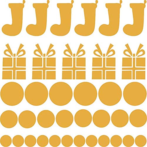 Preisvergleich Produktbild WGZLGZ Wandaufkleber Weihnachtsbaum Geschenkbox Tiny Polk Dots Weihnachten Aufkleber Für Kinderzimmer Dekoration Zubehör Tapete Wandkunst Dekor, Jd4656C0-Gelb