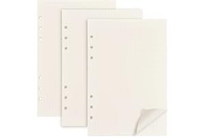 Pinsheng 3 Packungen A5 Nachfüllpapier A5 Papier Kariert A5 Papier Gepunktet Nachfüllbare Refill Paper Nachfüllbar Notizpapier 135 Blätter 6 Löcher Nachfülleinlagen Loose Notizpapier(Gepunktet)
