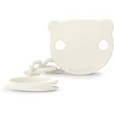 SUAVINEX, Pacifier, Baby Pacifier Chain, Wild&amp;Free Beige | Clip Holder with Clip, Bear Plate, Compatible Pacifiers with Ring,