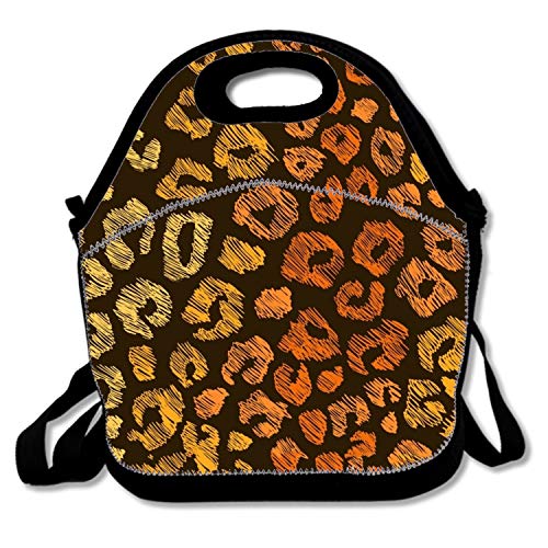 Preisvergleich Produktbild Isolierte Lunchtasche, Motiv: Strandtiere, mit besten Reißverschlüssen und abnehmbarem Schultergurt, Neopren, Pattern of Leopard10, Einheitsgröße