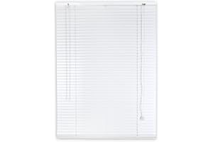 OWIJI Veneziana Bianca PVC Dimensioni 120 x 160 cm Lamelle Regolabili Privacy Protezione Solare Casa Ufficio