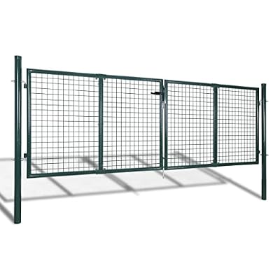 vidaXL Portail de Clôture de Jardin 289x100 cm / 306x150 cm Acier Vert