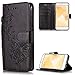 Produktbild FNBK Xiaomi Redmi 4X Hülle Leder Schwarz Löwenzahn Blumen Handyhülle Holster Leder Flip Wallet Cover Tasche Stand Case Card Slot Magnetverschluß Kratzfestes Schutzhülle