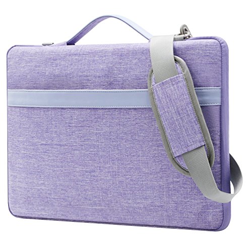 MOSISO Polyester Gewebe Beweglicher Multifunktions Laptop Hülsen Schulter Beutel mit Zurück Handy Strap für 13-13.3 Zoll MacBook Pro, MacBook Air, Notebook Computer, Lila