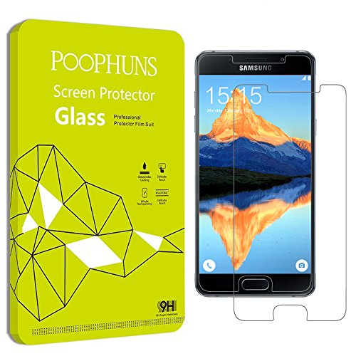 Samsung Galaxy A5 (2016) Schutzfolie, 2 Stück POOPHUNS Samsung Galaxy A5 (2016) Panzerglas, 9H Härtegrad, 99% Ultra Transparenz Full HD, Blasenfrei, Einfache Installation und Hohe Qualität