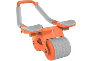 BEBAPOW Ab Roller Wheel, Automatic Rebound Abdominal Trainer for Core Workout and Muscle Training at Home, Abs Roller Machine with Elbow Support & Knee Pad for Men & Women Exercise