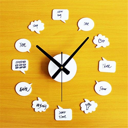 VDIY Wall Clock 3D Sticker Handwriting Graffiti Big Watche Home Office Removable Decoration