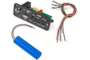 SixOhms Bluetooth MP3 Decoder Module with 1200mAh Rechargeable Battery, ABS Plastic, PCB Board, and Electronic Components for DIY Speaker Boxes and Audio Projects