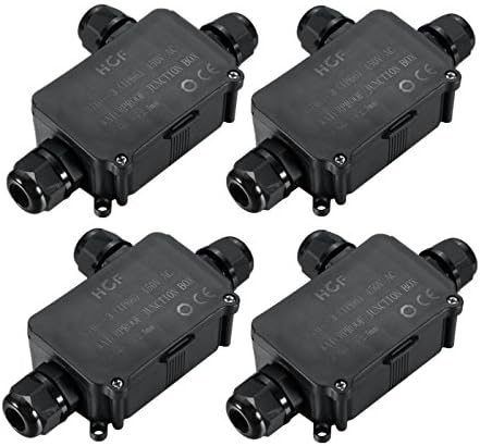 ASEL Waterproof Outdoor Junction Box Connector Underground 3-way Cable Sleeve for 5-10 mm Cable Diameter M16 (Pack of 4)