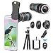 Produktbild Handy Objektiv, 4 in 1 Objektiv Set, 12x Teleobjektiv + 180 ° Fisheye Objektiv + 0,65x Weitwinkel + Makroobjektiv, Clip-On-Objektive kompatibel für iPhone X 8 7 6 Plus, Meisten Smartphone
