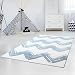Produktbild carpet city Kinder- und Jugendteppich Hochwertig Bueno mit Zickzack-Muster/Chevron in Blau, Weiß, Grau mit Glanzgarn für Kinder- und Jugendzimmer Größe 80/150 cm