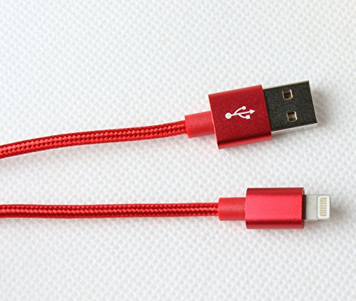 iPhone Lightning Kabel, Lively Life Lightning-auf-USB-A Ladekabel Datenkabel Nylon geflochten Rote für Apple iPhone 7 / 7 Plus / SE / 6S / 6S Plus / 6 / 6 Plus / 5S / 5C / 5 , iPad Air / Air 2, iPad mini / 2 / 3 / 4, iPad 4- [3Pack, 3FT 6FT 10FT] - 3
